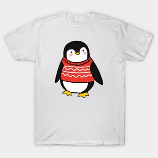 Cute christmas penguin cartoon illustration T-Shirt